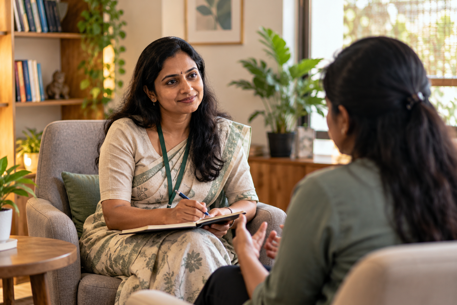 Illustration of a supportive counselling conversation